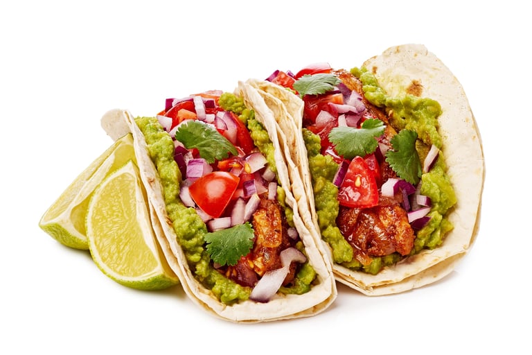 Tacos con guacamole
